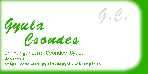 gyula csondes business card